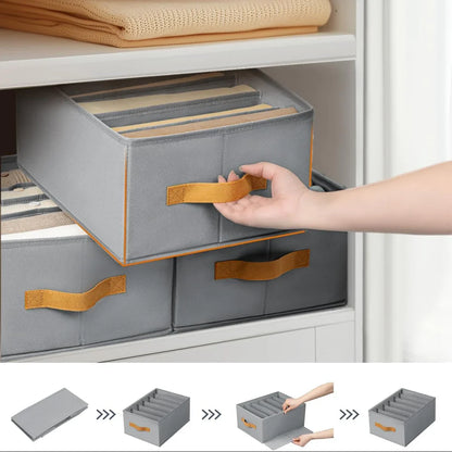 Premium Foldable Clothes Storage Organizer – Pack of 6 | Space-Saving Wardrobe Box