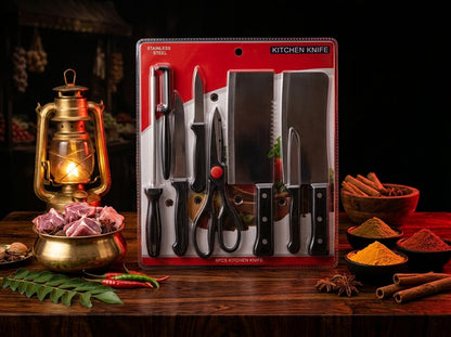 Premium 8-Piece Stainless Steel Knife Set – Chef Grade Sharpness, Rust & Stain